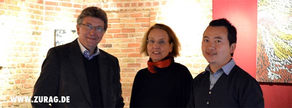 Dr. Udo Haase (promovierter Mongolist, Bürgermeister-Schönefeld), Dr. Renate Bormann (Mongolistin, Korrespondentin) und OTGO art